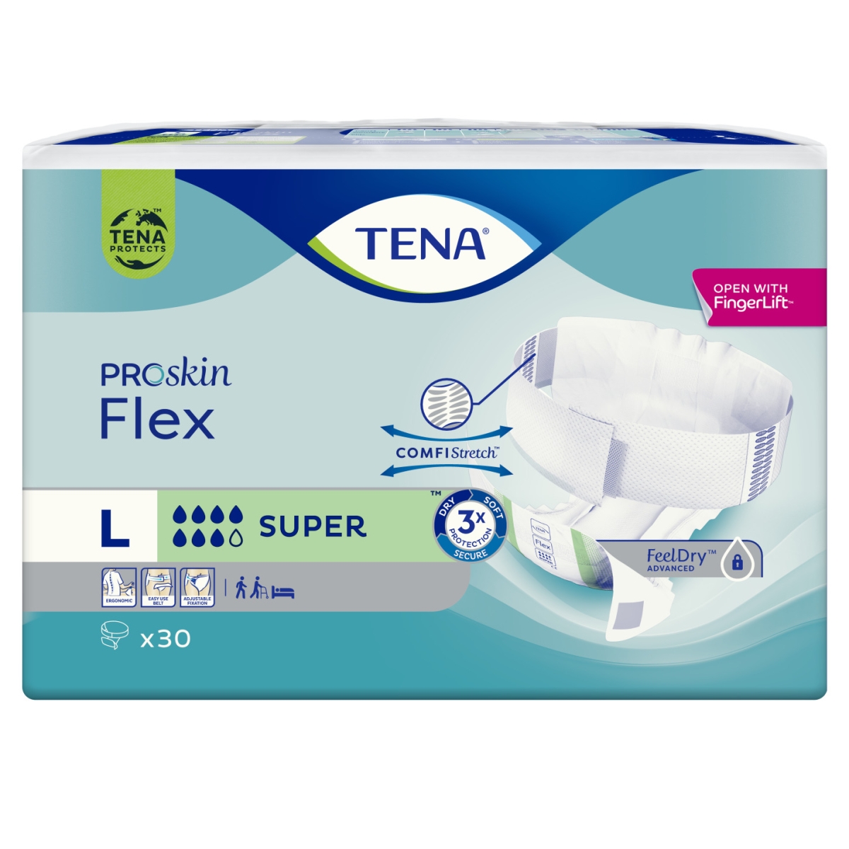 TENA Flex Super jostiņbikses L izmērs, 30 gab. - Produkta attēls