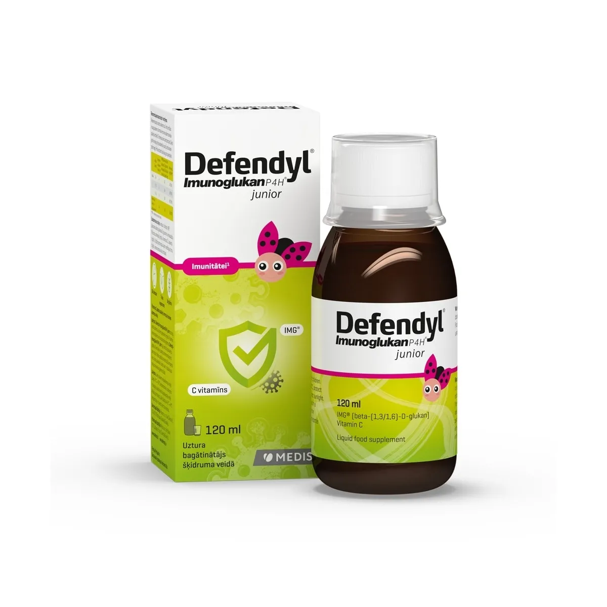 DEFENDYL® Imunoglukan P4H Junior šķidrums, 120 ml - Produkta attēls