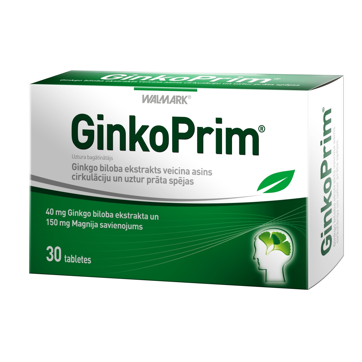 WALMARK Ginko Prim 40mg tabletes, 30 gab. - Produkta attēls