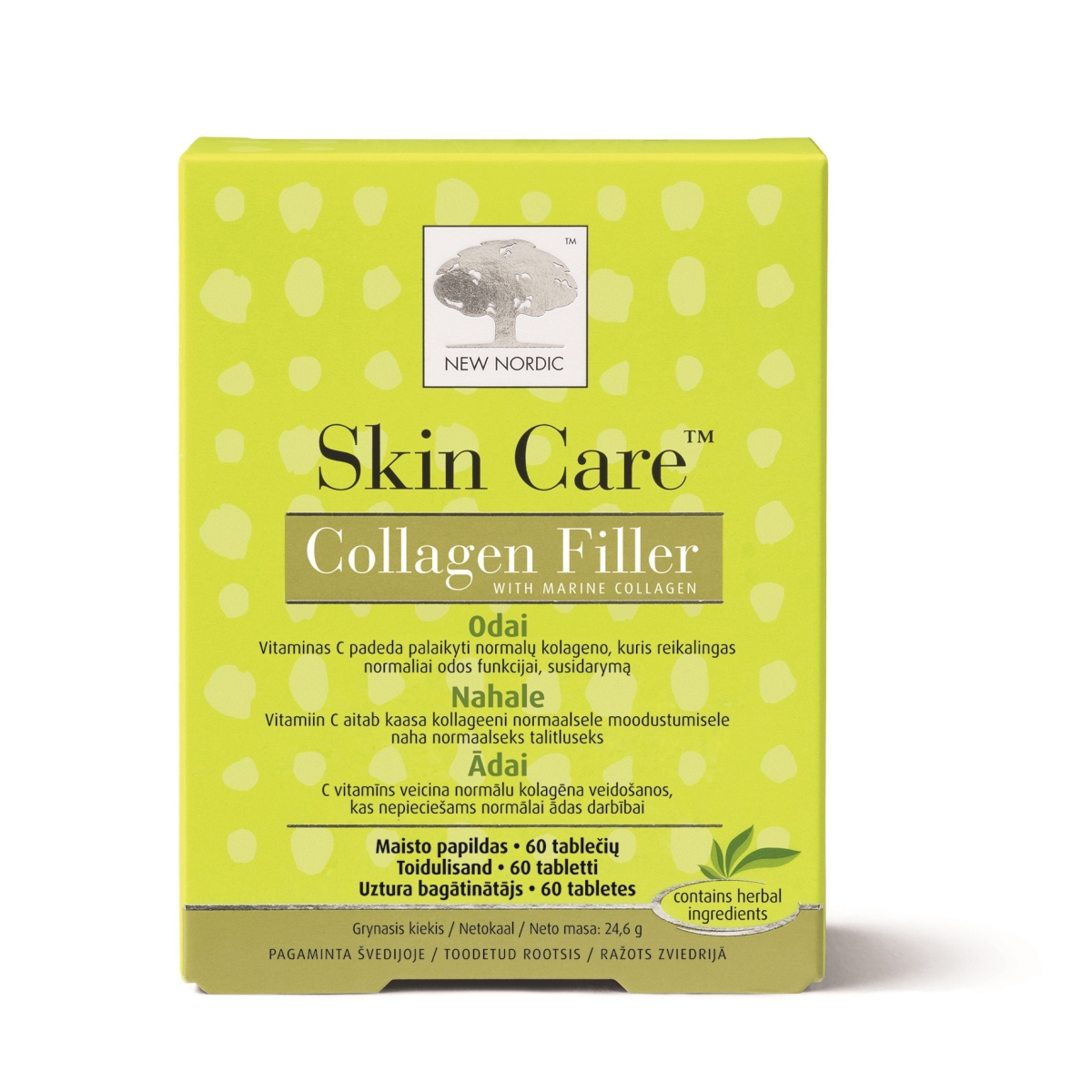 NEW NORDIC Skin Care Collagen Filler tabletes, 60 gab. - Produkta attēls