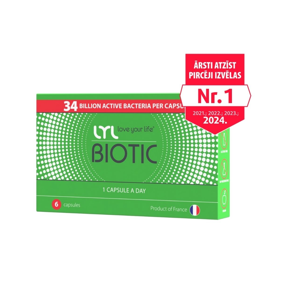 LYL BIOTIC 430 mg kapsulas, 6 gab - Produkta attēls