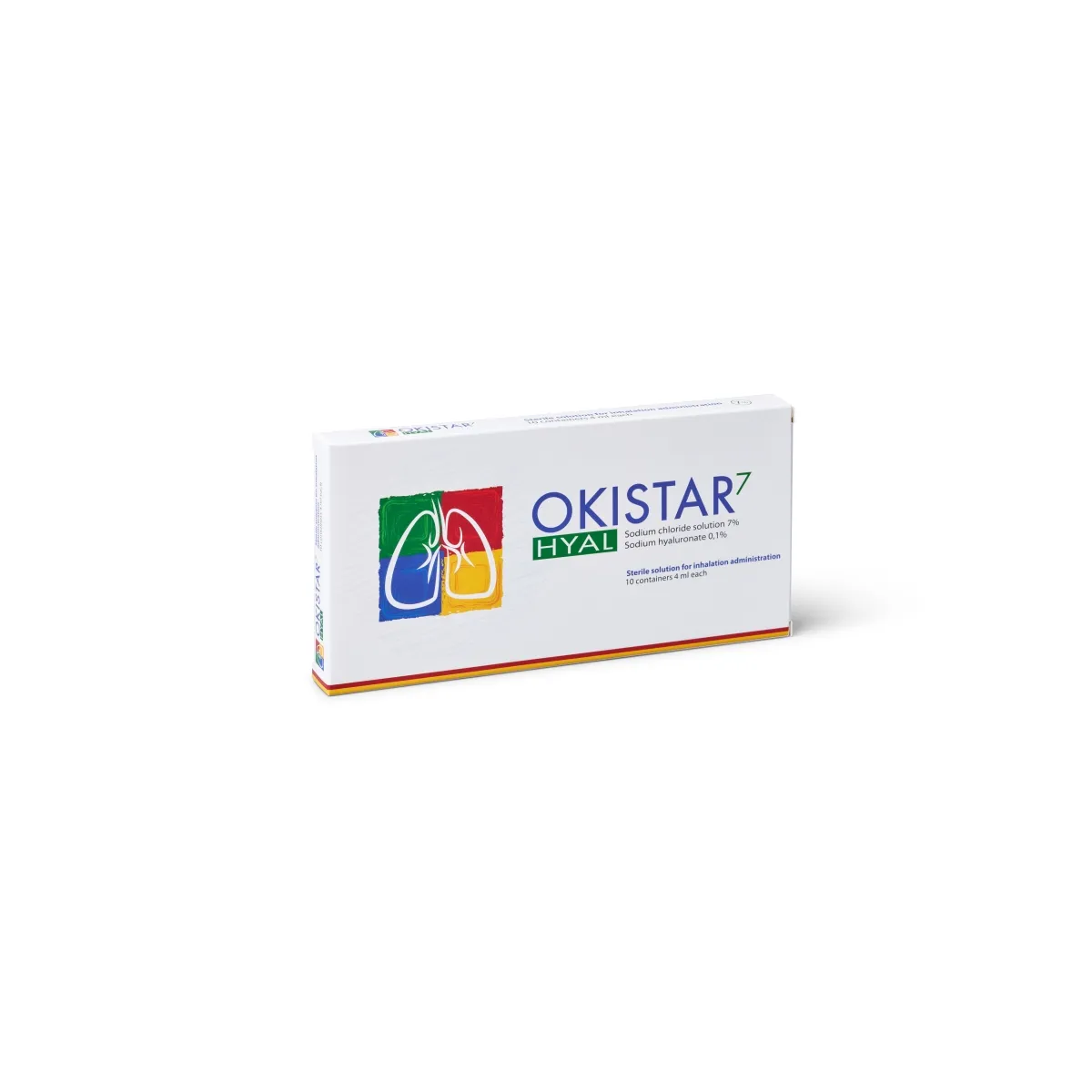 OKISTAR Hyal 7% Sterils šķīdums inhalācijām, 10*4 ml - Produkta attēls