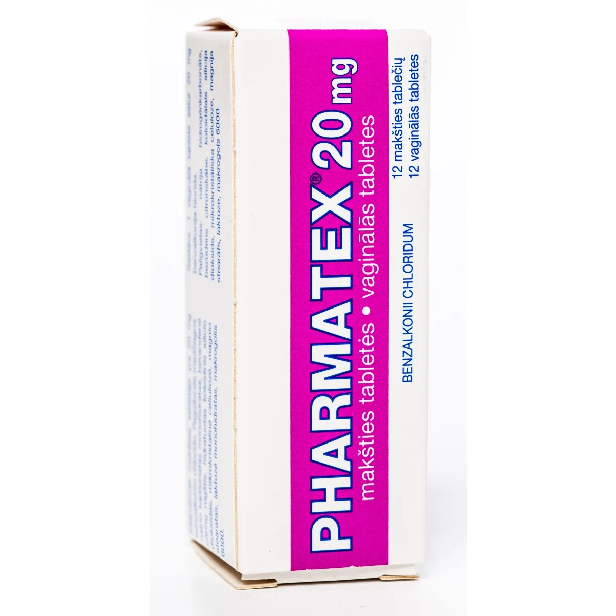 PHARMATEX VAG TBL 20MG N12 - Produkta attēls