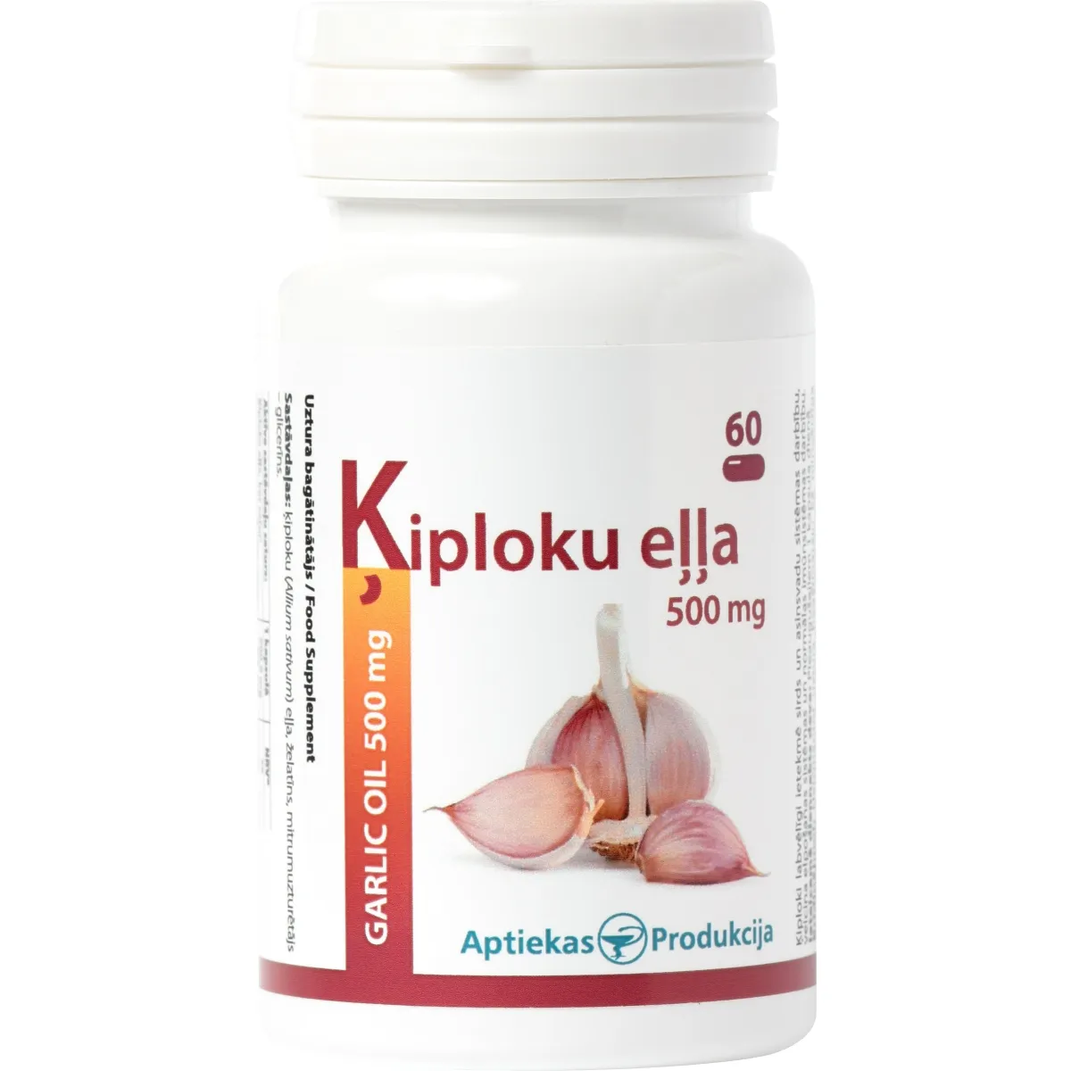 AP Ķiploku eļļa kapsulas, 500mg, 60gab - Produkta attēls
