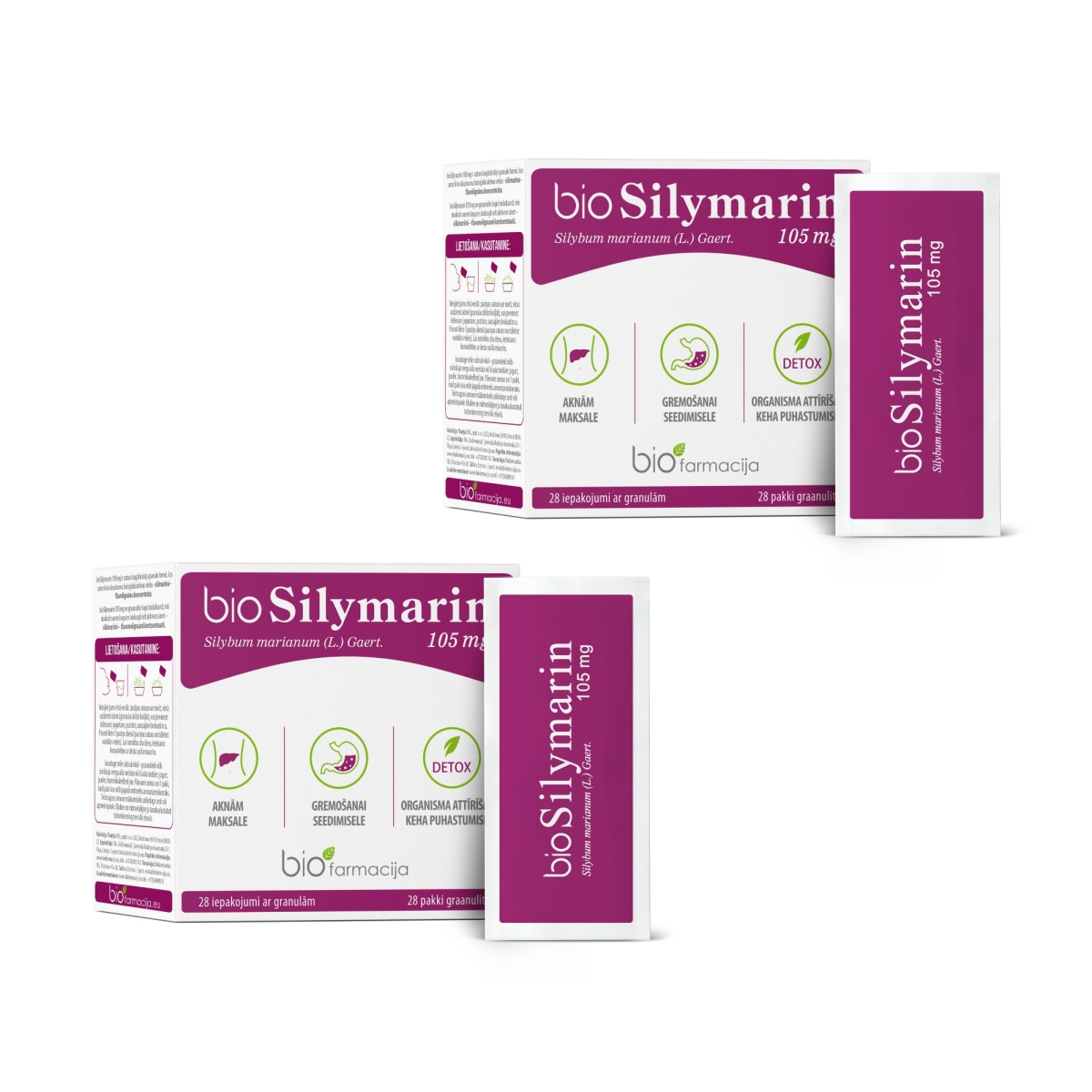 bioSILYMARIN 105 mg granulas, 28 gab.(1+1) - Produkta attēls
