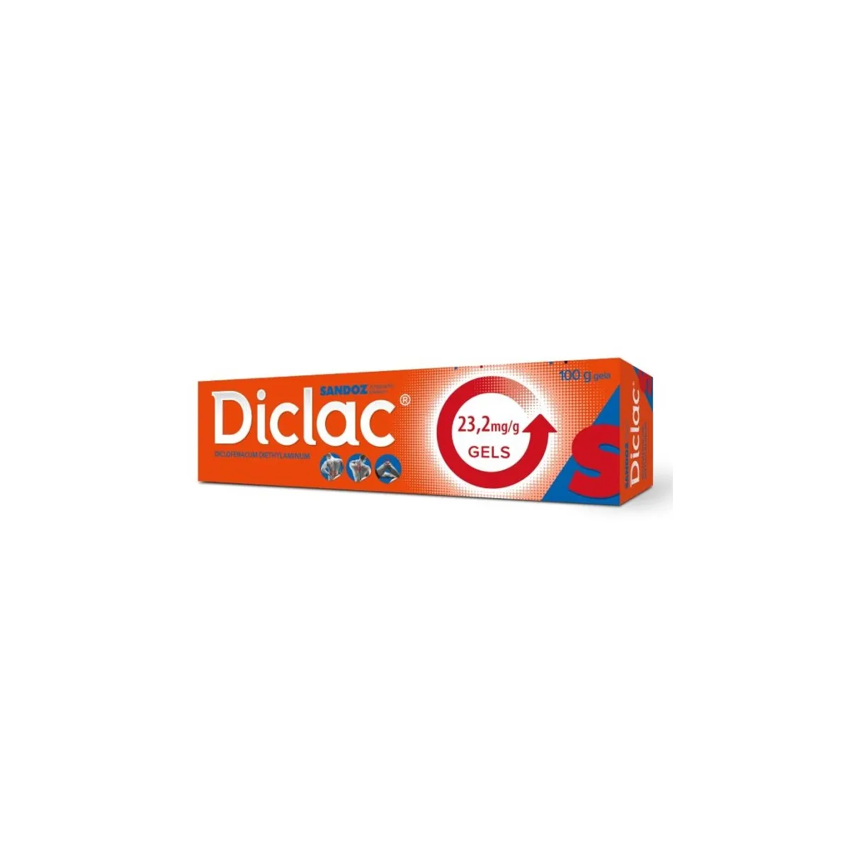 DICLAC® 23,2 mg/g gēls, 100 g - Produkta attēls