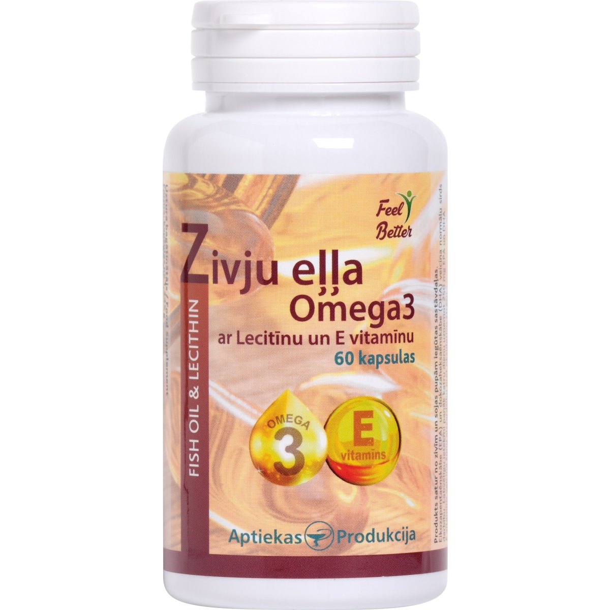 AP Zivju eļļa Omega3 ar Lecitīnu un E vitamīnu N60