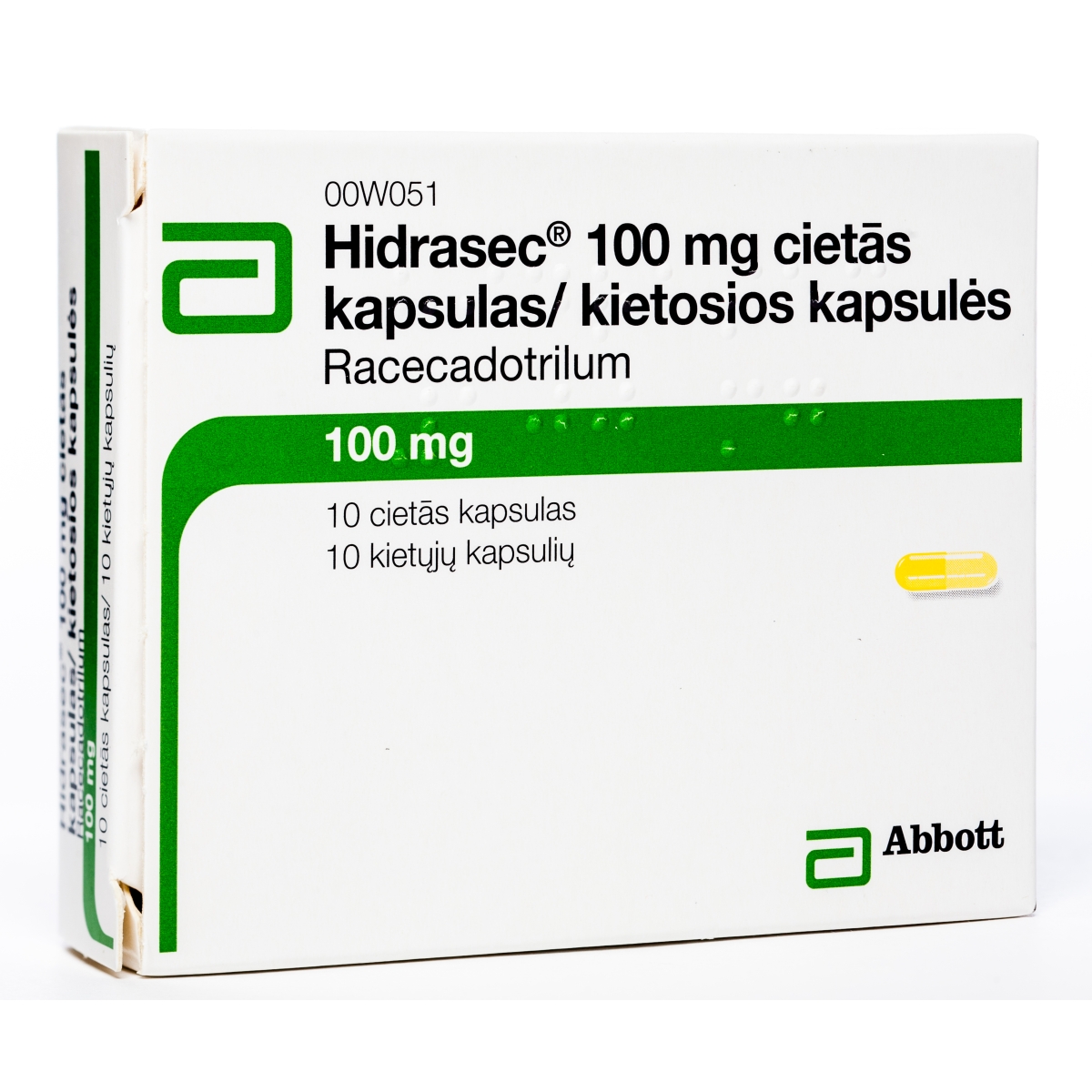HIDRASEC 100 MG KAPSULAS N10 - Produkta attēls