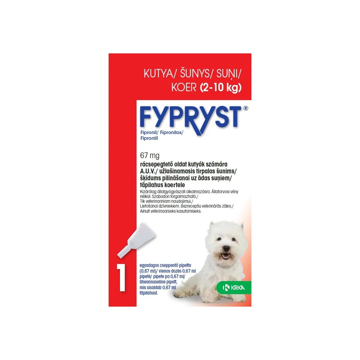 FYPRYST  67MG ŠĶĪD SUŅIEM (2-10KG) N1 - Produkta attēls