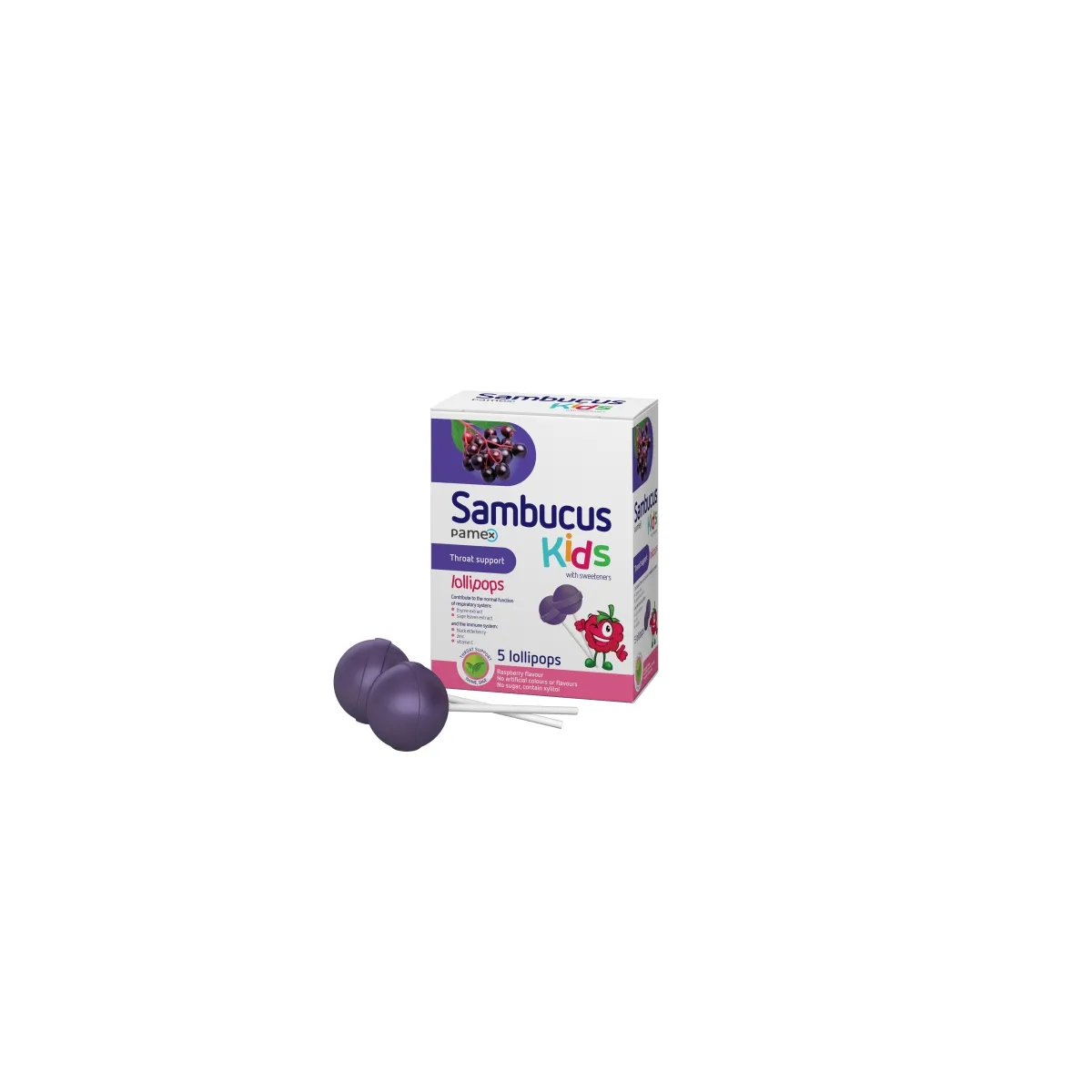 SAMBUCUS kids lollipops, 5 gab. - Produkta attēls