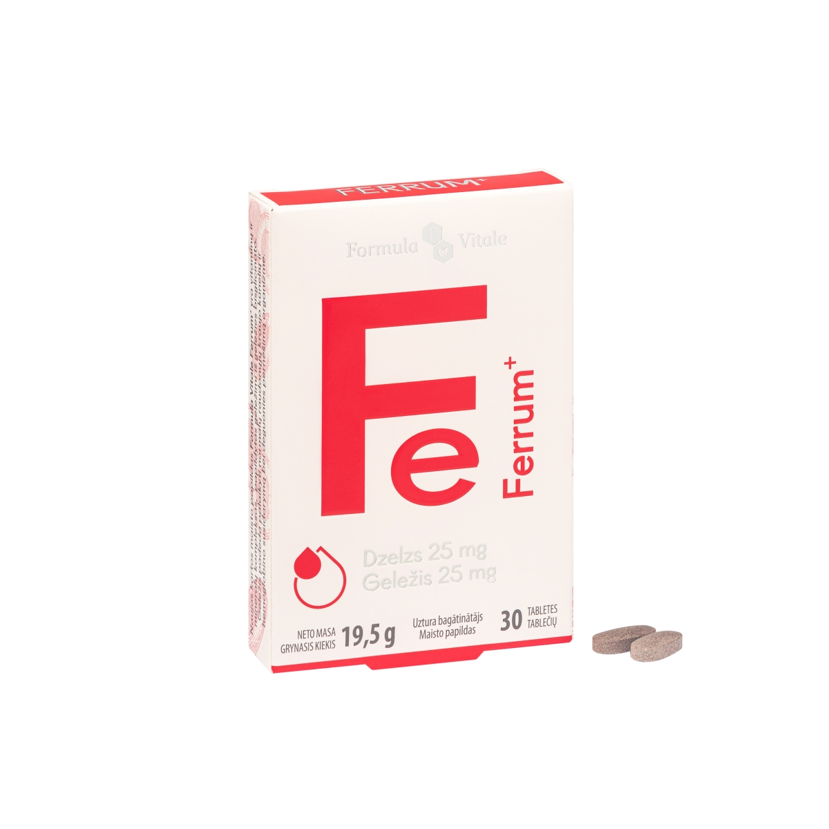 FORMULA VITALE Ferrum 25mg tabletes, 30 gab. - Produkta attēls