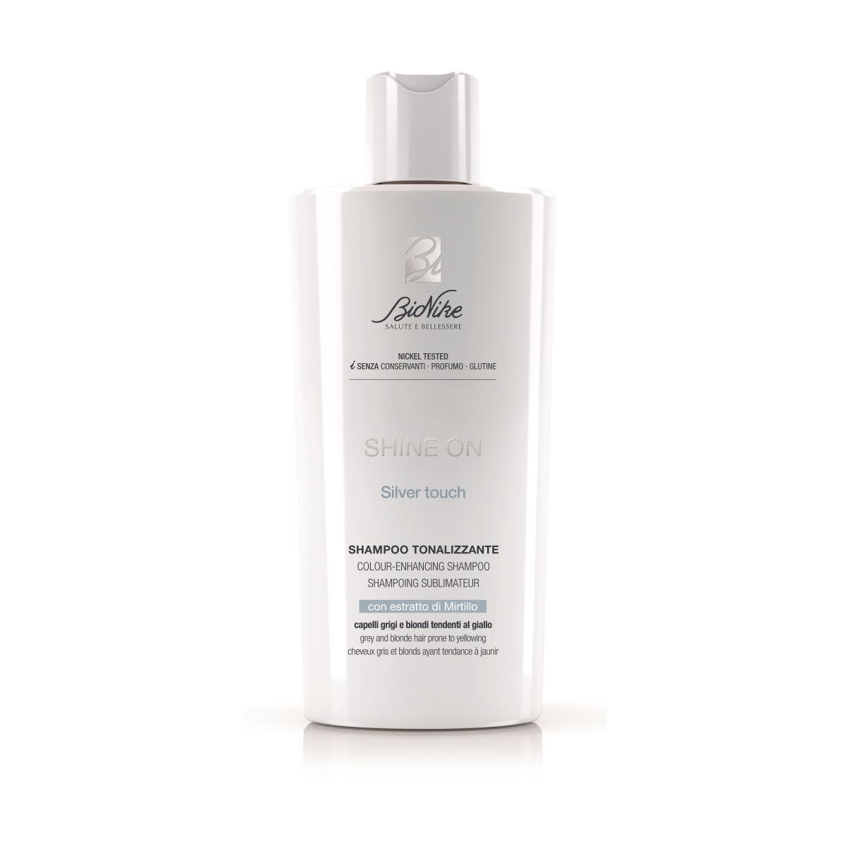 BIONIKE Shine On Silver Touch krāsu uzlabojošs šampūns, 200 ml - Produkta attēls