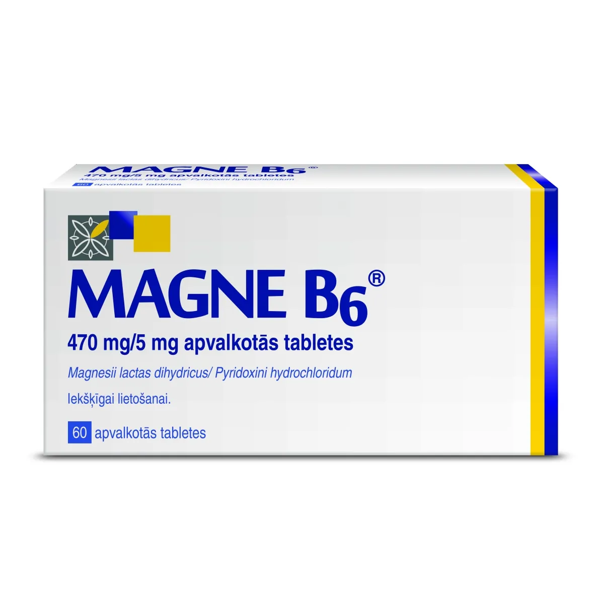 MAGNE-B6 apvalkotās tabletes, 60 gab. - Produkta attēls 1