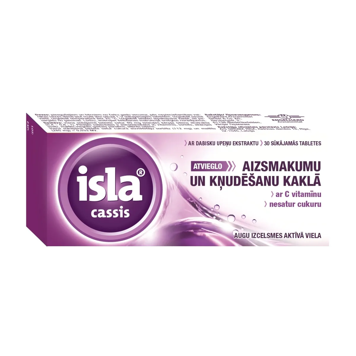 ISLA® Cassis sūkājamās tabletes, 30 gab. - Produkta attēls