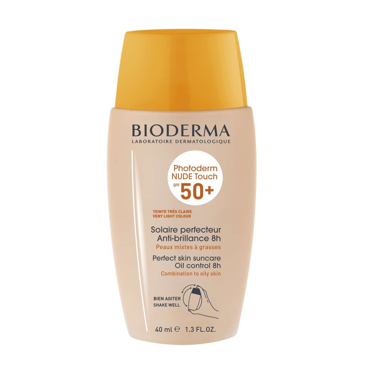 BIODERMA Photoderm NUDE Touch SPF50+ ļoti gaiši tonēts saules aizsarglīdzeklis, 40 ml - Produkta attēls