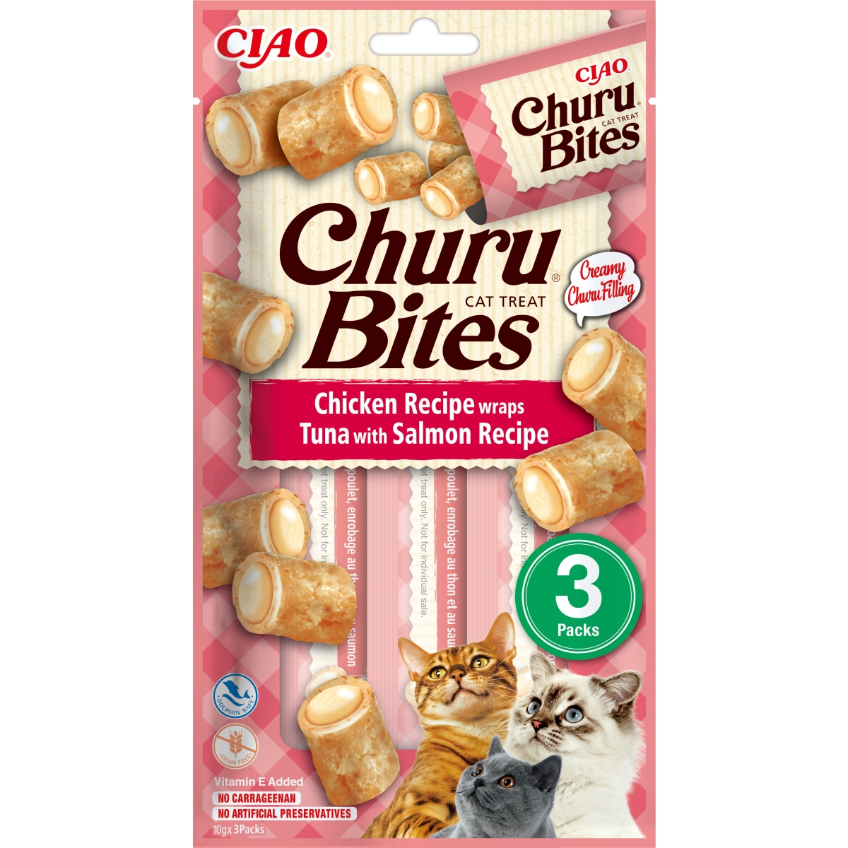 Churu Bites rullīši kaķiem, vista ar tunci&lasi 30g (10gx3) N12 - Produkta attēls