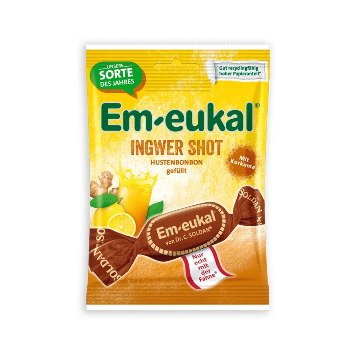 EM-EUKAL Ingvera Shot ar kurkumu (c vit.) ledenes, 75 g. - Produkta attēls