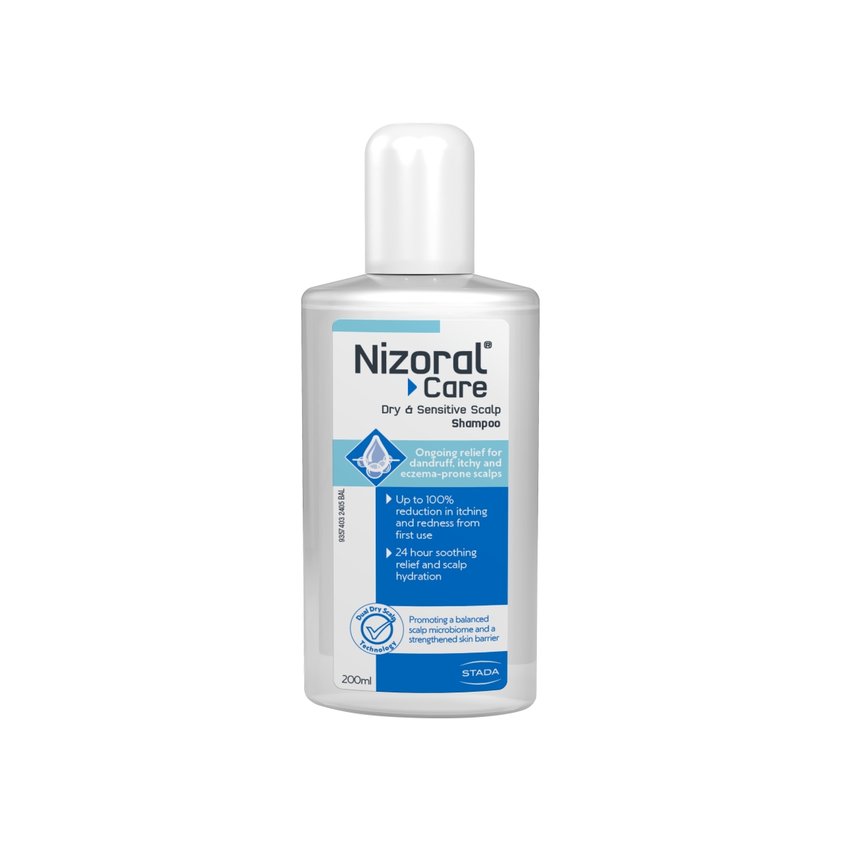 NIZORAL Care šampūns sausai jutīgai galvas ādai, 200 ml - Produkta attēls