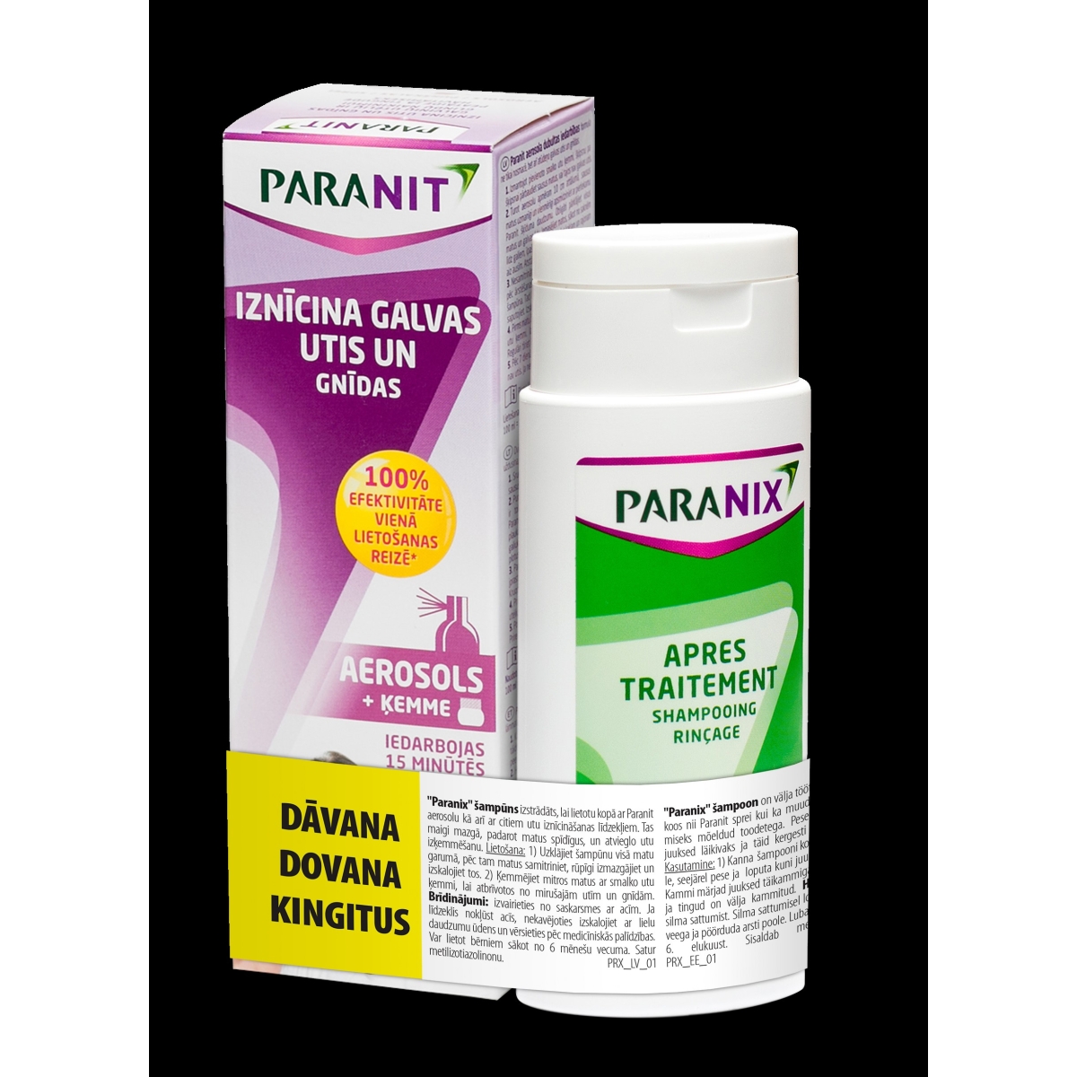 Paranit aerosols 100 ml + dāvanā šampūns - Produkta attēls