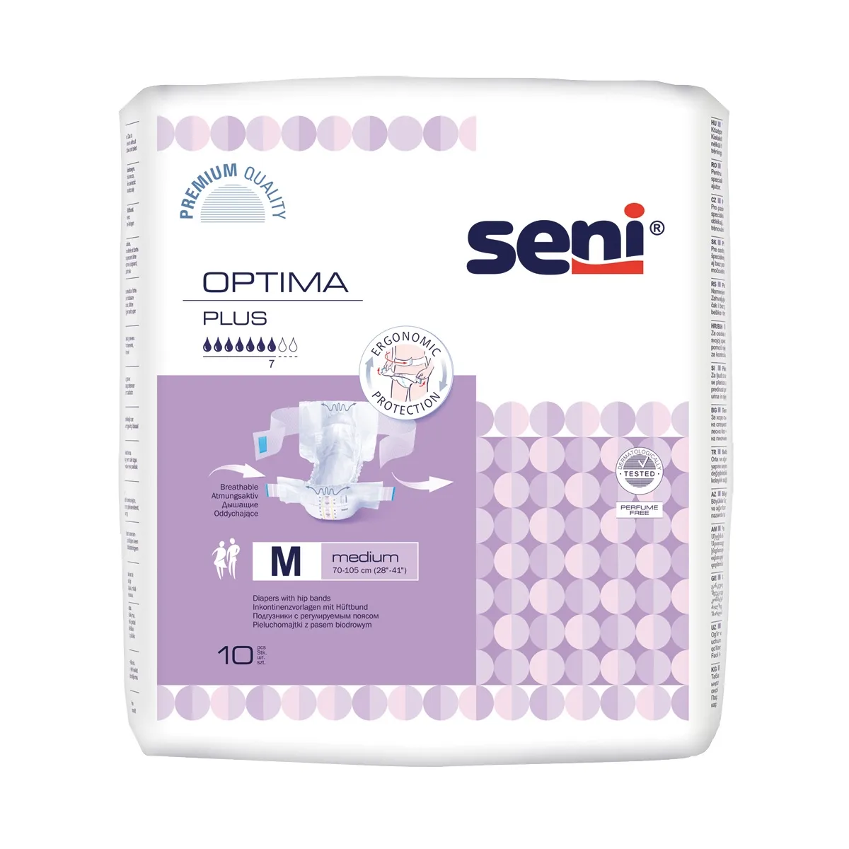 SENI OPTIMA PLUS jostbikses pieaugušajiem, M izmērs, 10 gab. - Produkta attēls