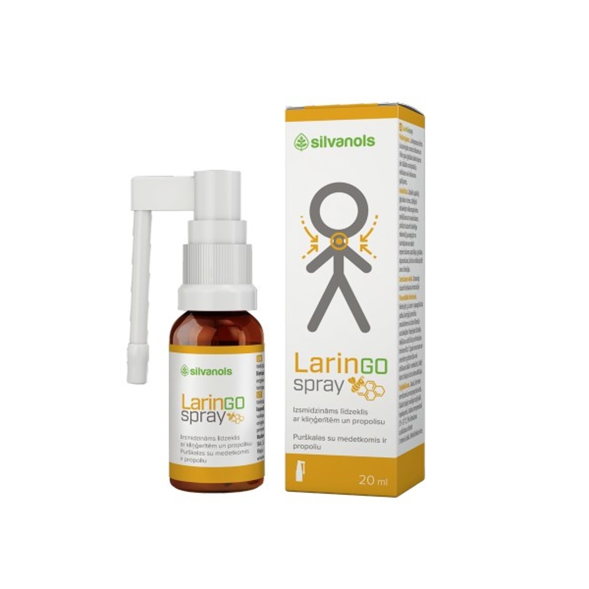 SILVANOLS Laringospray sprejs, 20 ml - Produkta attēls