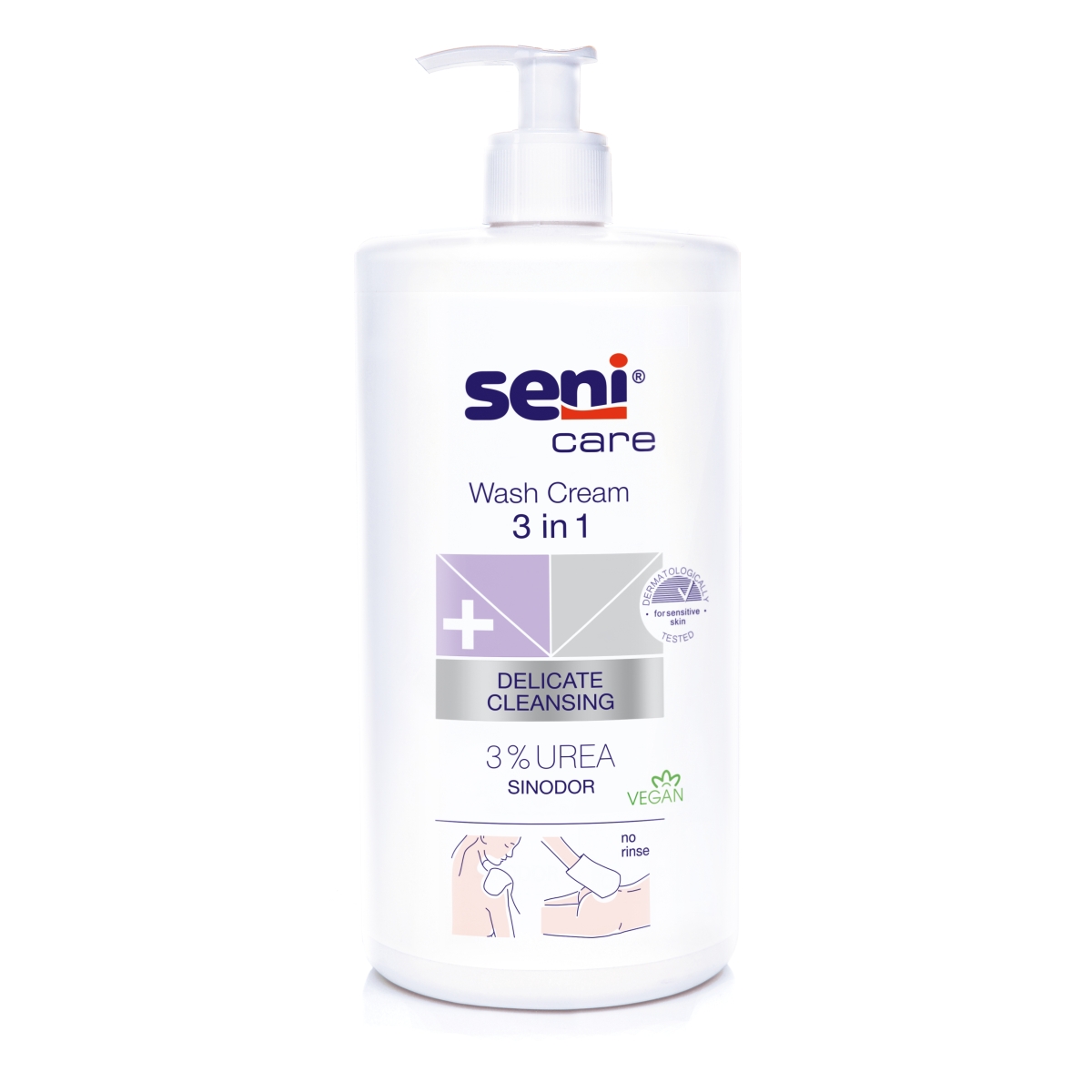 SENI CARE ķermeņa mazgāšanas līdzeklis 3in1, 3% Urea, 1000 ml - Produkta attēls