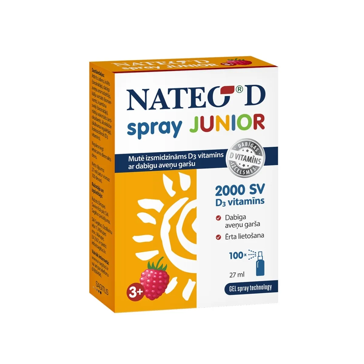 NATEO D spray Junior 2000SV, 100 devas - Produkta attēls 1