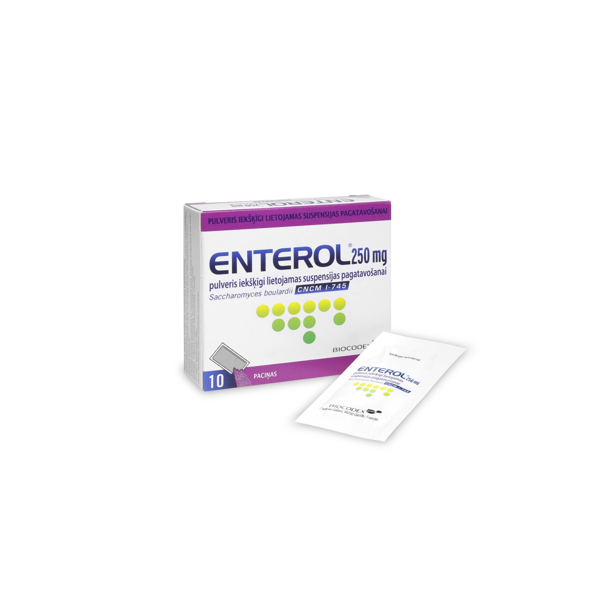 ENTEROL 250mg pulveris, 10 gab. - Produkta attēls