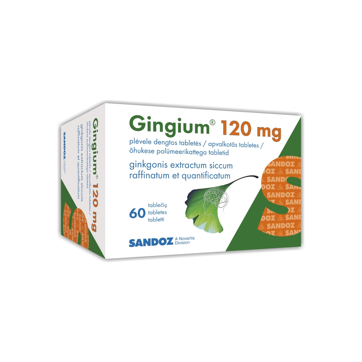 GINGIUM 120MG TABLETES N60 - Produkta attēls