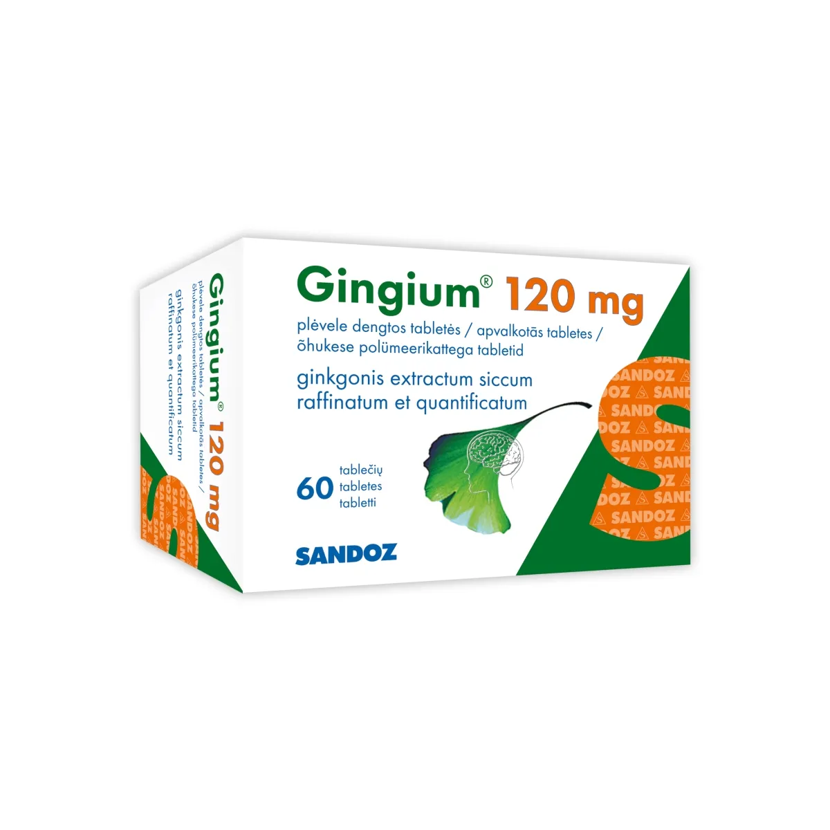 GINGIUM 120MG TABLETES N60 - Produkta attēls