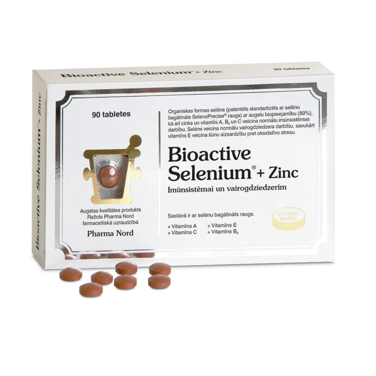 BIOACTIVE Selenium + Zinc tabletes, 90 gab. - Produkta attēls