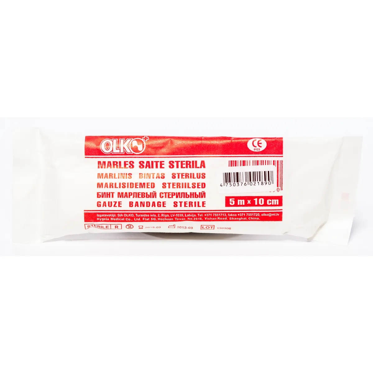 SAITE MARLES STERILA 5Mx10CM (OLKO) - Produkta attēls