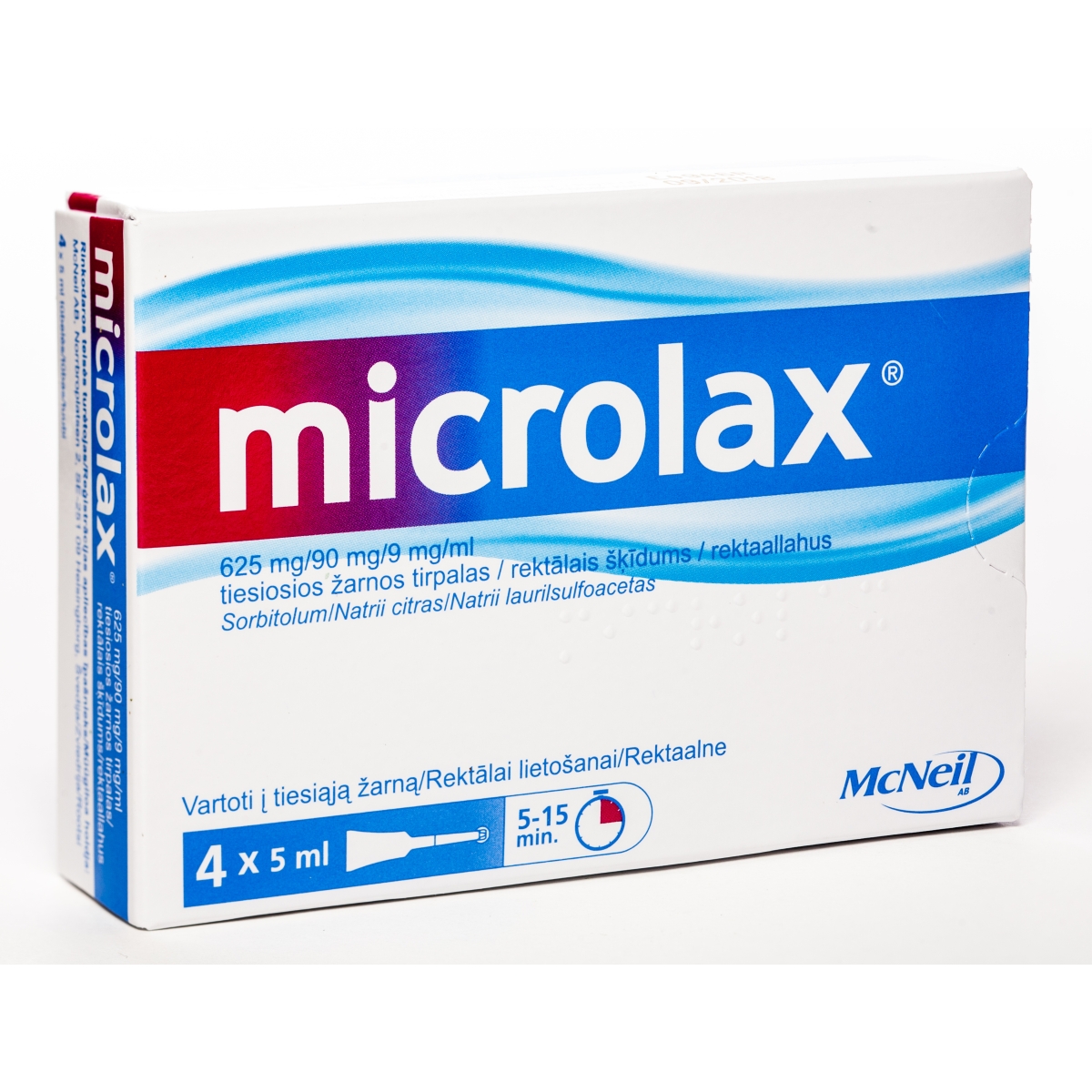 MICROLAX 5ML VIENREIZLIETOJAMĀS KLIZMAS N4 - Produkta attēls