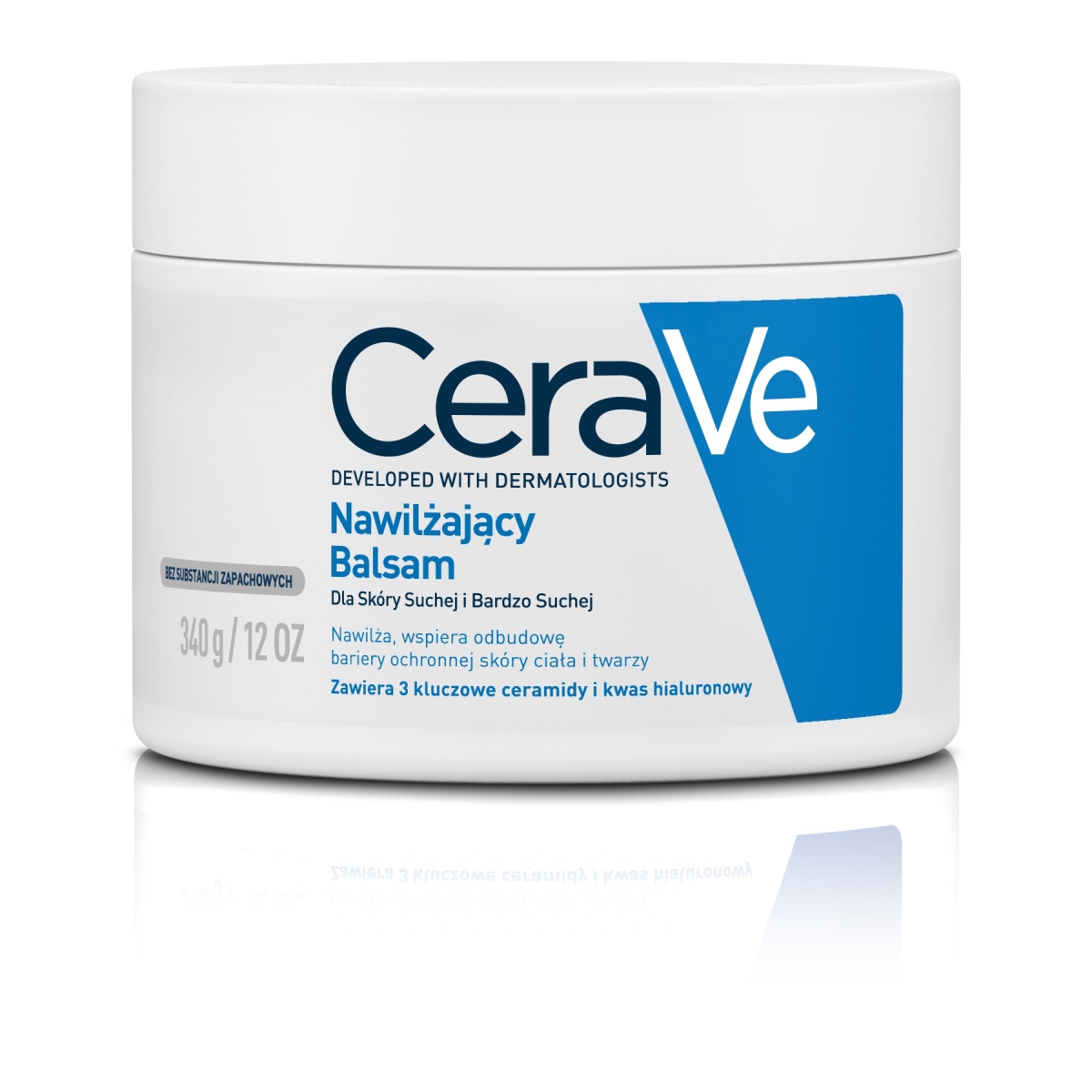 CERAVE mitrinošs balzams ar keramīdiem sejai un ķermenim sausas un ļoti sausas ādas kopšanai, 340 g - Produkta attēls