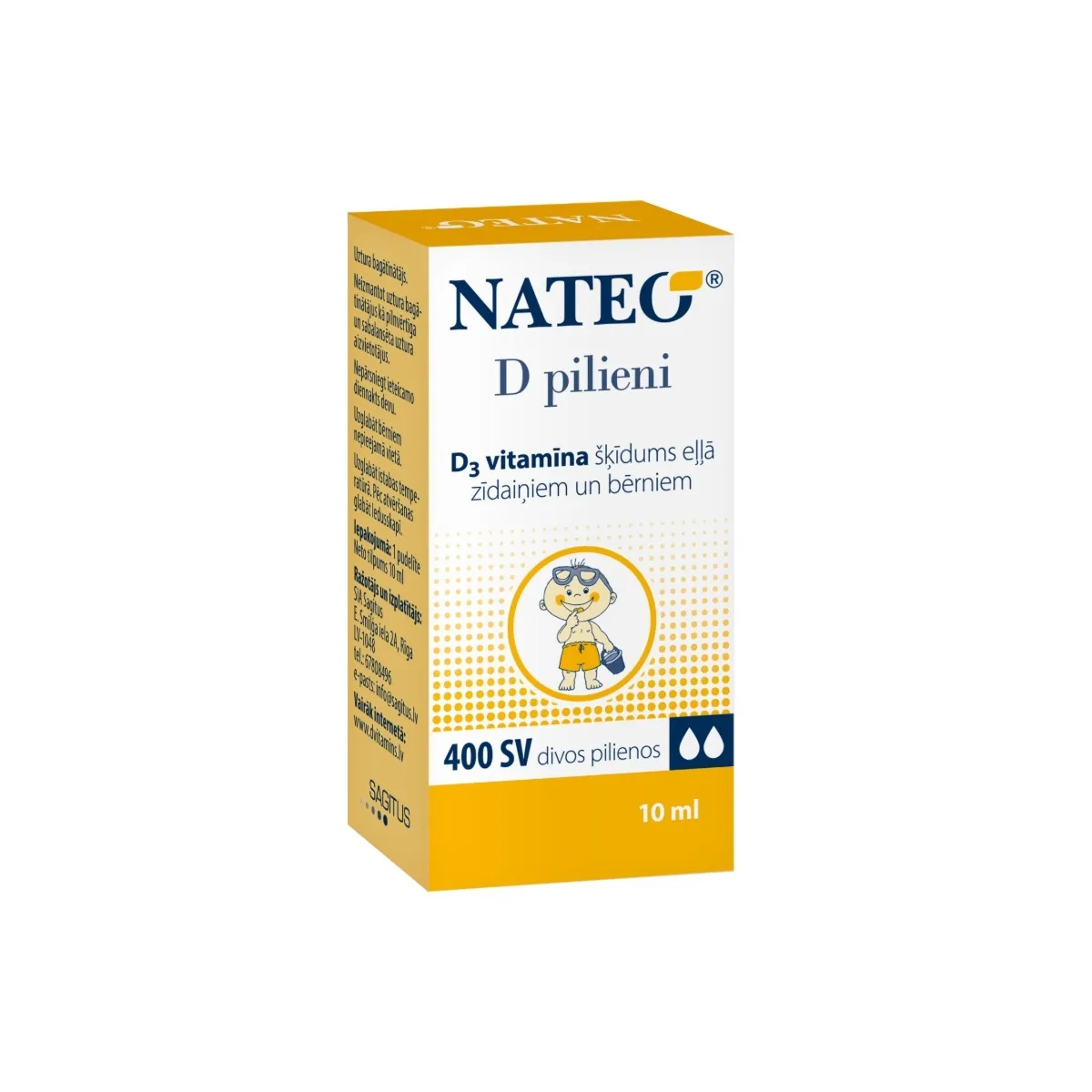 NATEO D pilieni bērniem, 10 ml - Produkta attēls 1