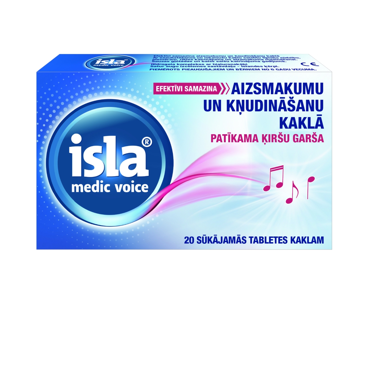 ISLA® medic voice sūkajamās tabletes kaklam ar ķiršu garšu N20