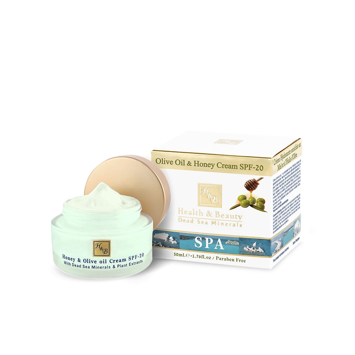 Health&Beauty Krēms sejai ar olīveļļu un medu SPF 20; 50ml - Produkta attēls