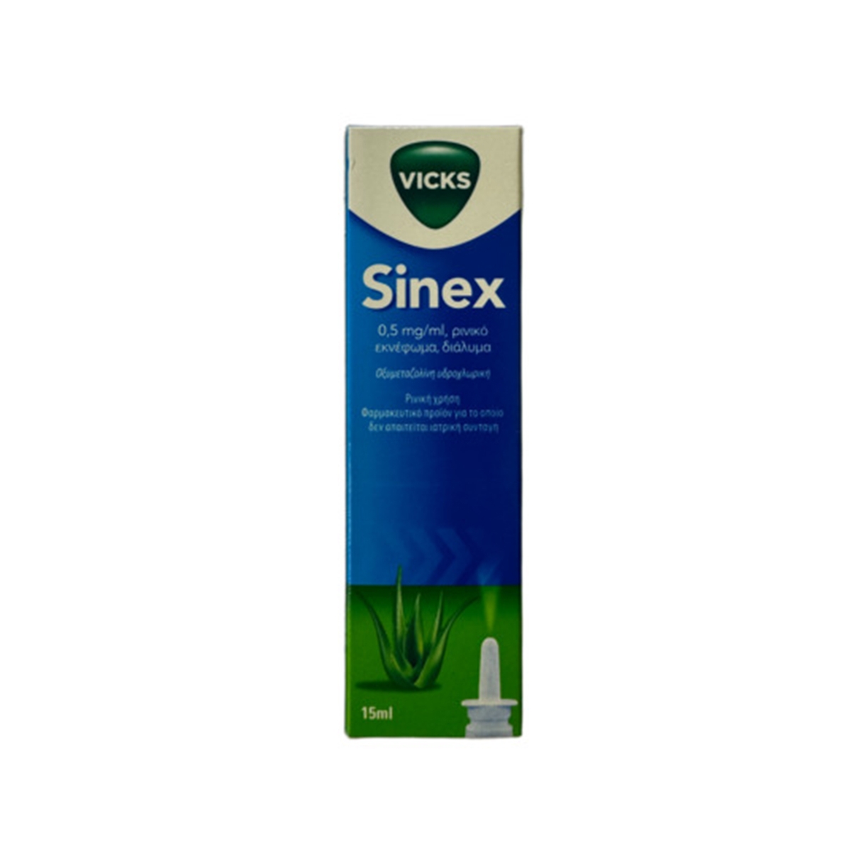 VICKS Sinex 0,5 mg/ml deguna aerosols, šķīdums, 15ml - Produkta attēls