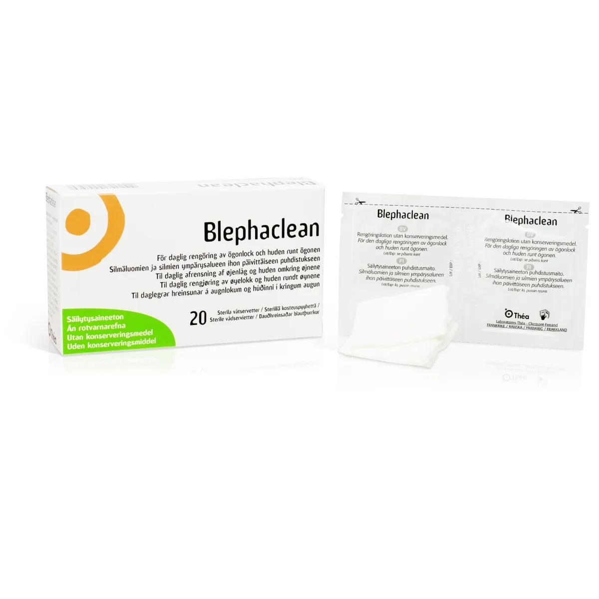 Blephaclean sterilas salvetes acu higiēnai, 20 gab. - Produkta attēls
