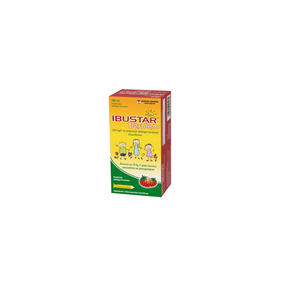 IBUSTAR bērniem 200mg/5ml suspensija, 100 ml - Produkta attēls