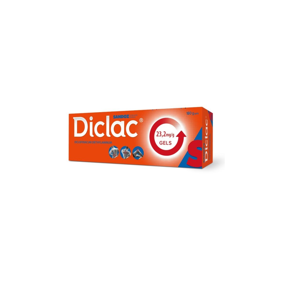 DICLAC® 23,2 mg/g gēls, 180 g. - Produkta attēls