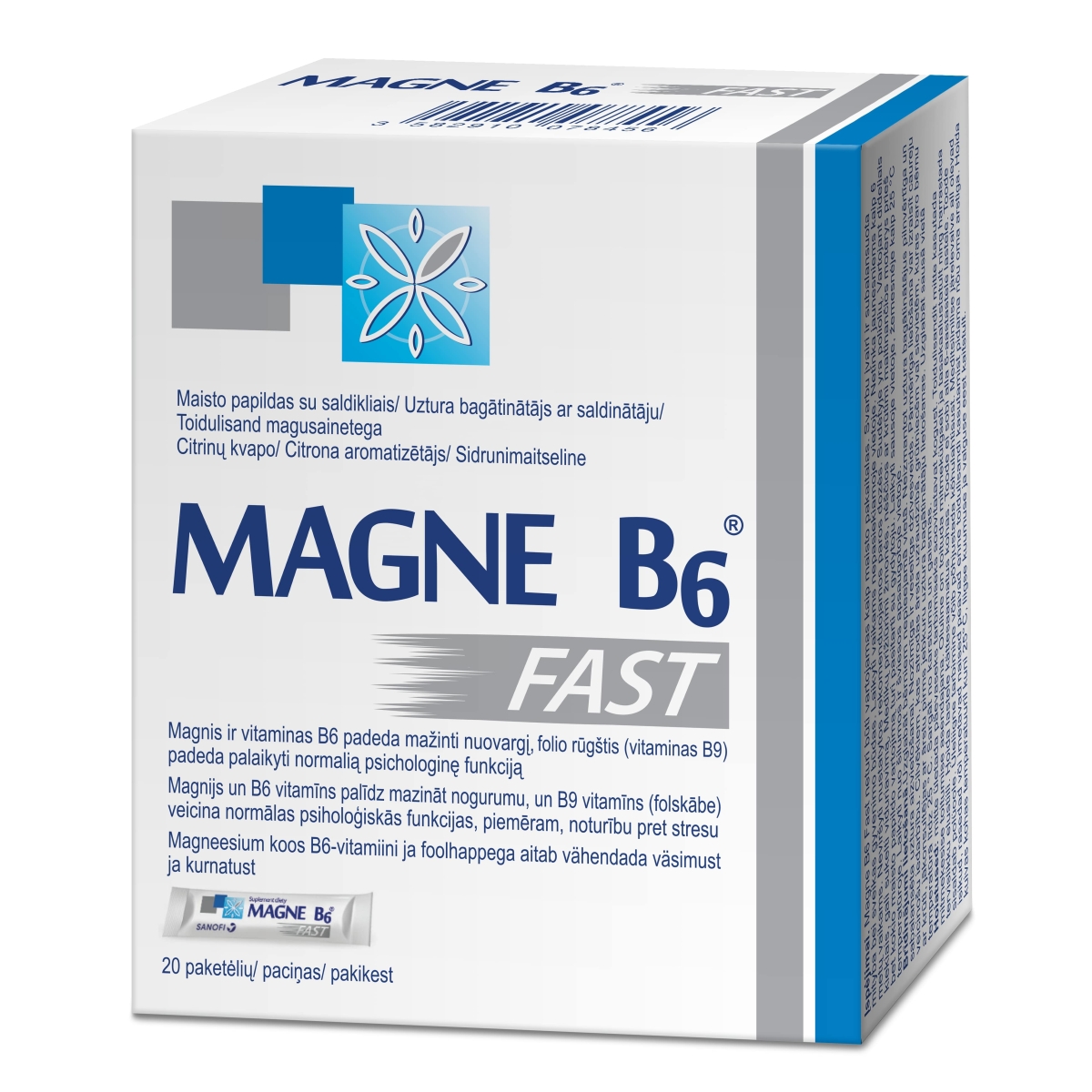 MAGNE B6 (Magnijs) fast granulas, 20 gab - Produkta attēls