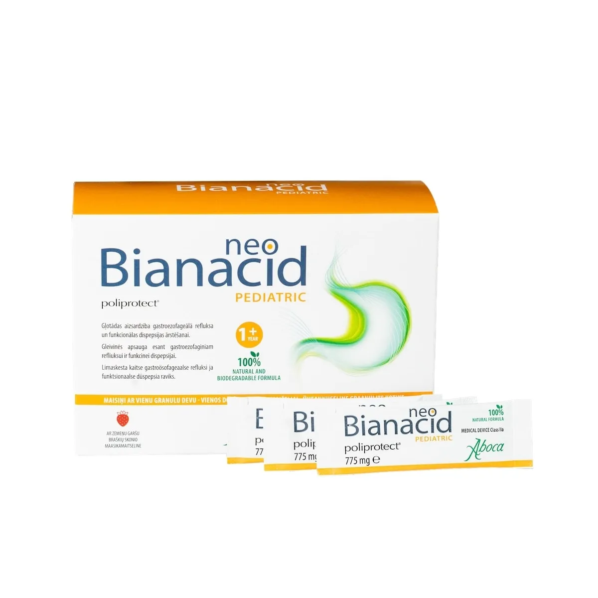 NEOBIANACID Pediatric granulas paciņās, 36 gab - Produkta attēls