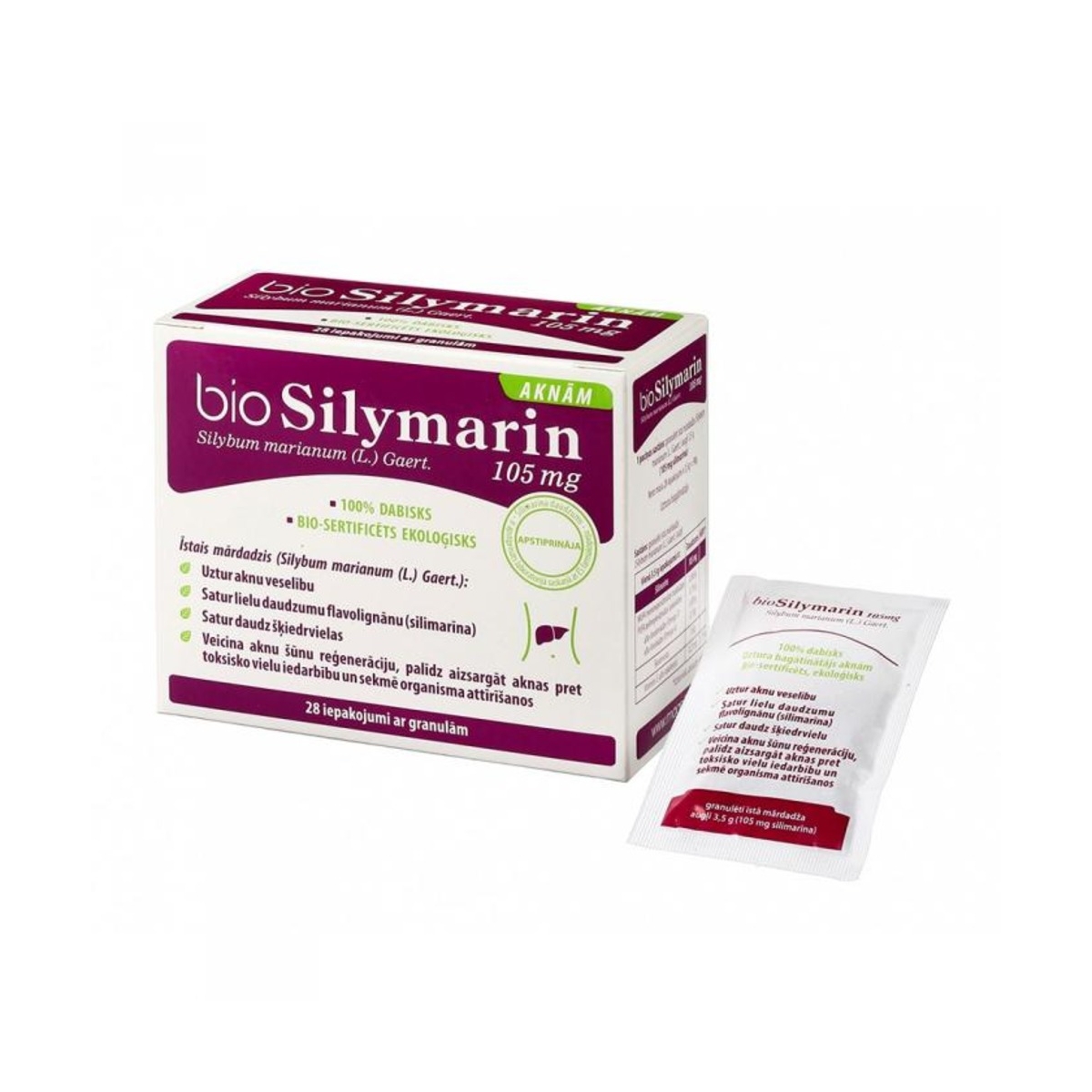 bioSILYMARIN 105 mg granulas, 28 gab. - Produkta attēls