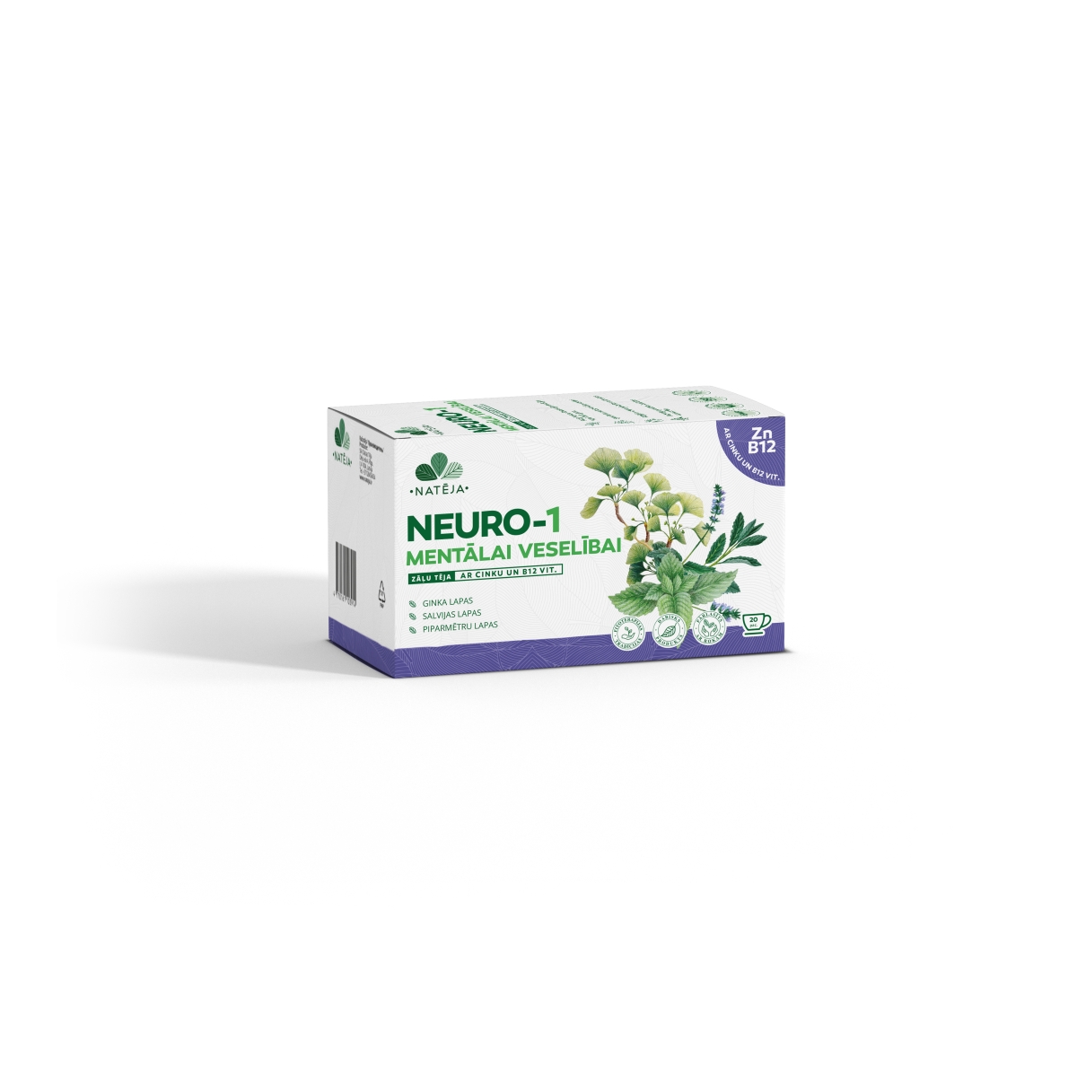 NATĒJA NEURO-1, Zāļu tēja mentālai veselībai ar cinku un vit. B12, N20