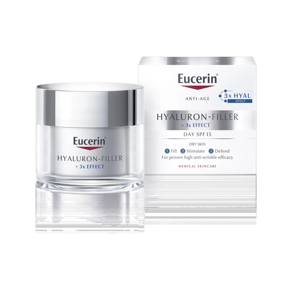 EUCERIN Hyaluron-Filler dienas krēms ar SPF15 sausai ādai, 50 ml - Produkta attēls