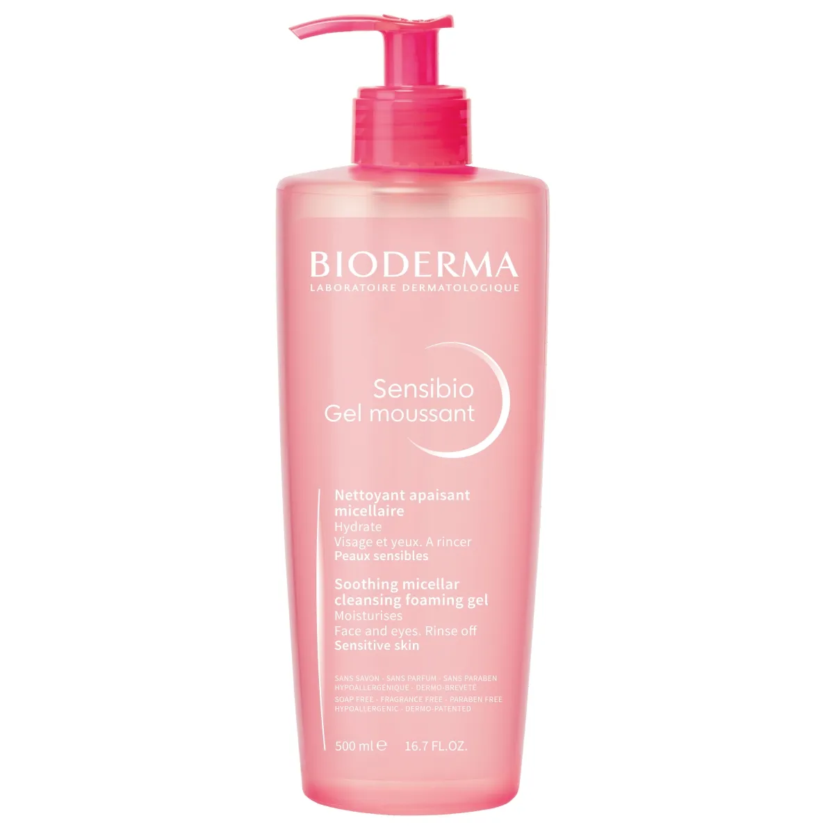 BIODERMA Sensibio Gel Moussant putojošs gels jutīgai ādai, 500ml - Produkta attēls