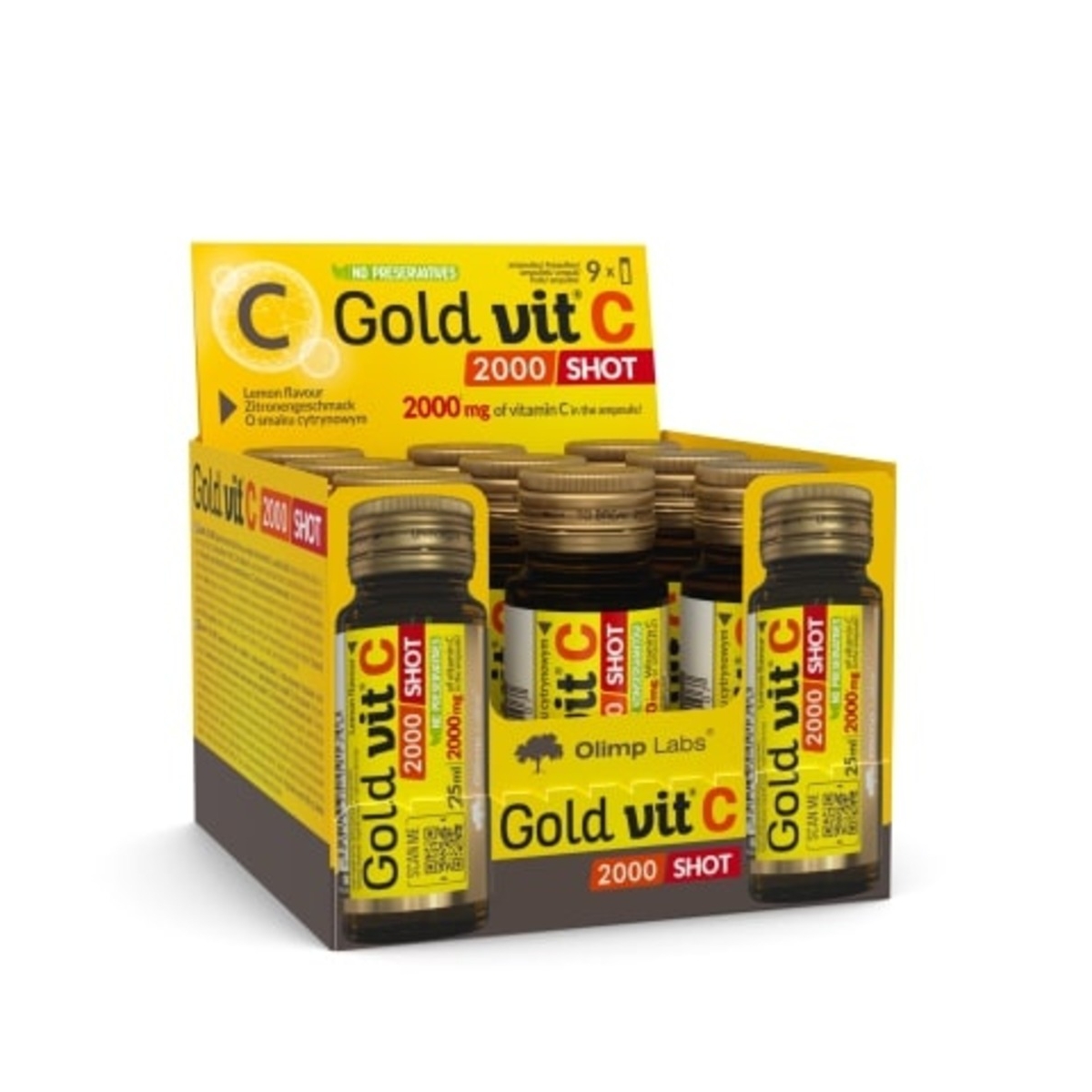 OLIMPLABS Gold Vit. C 2000 mg šoti, 25 ml x 9 gab - Produkta attēls
