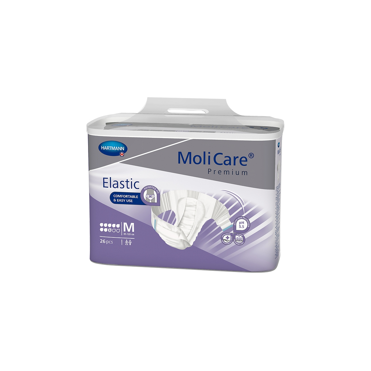 MOLICARE Premium Elastic autiņbikses (M izmērs, 8 piles), 26 gab - Produkta attēls