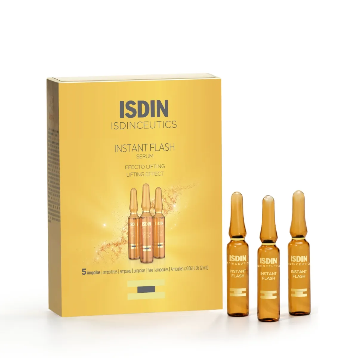 ISDIN Instant Flash ampulas, 2 ml x 5 gab. - Produkta attēls